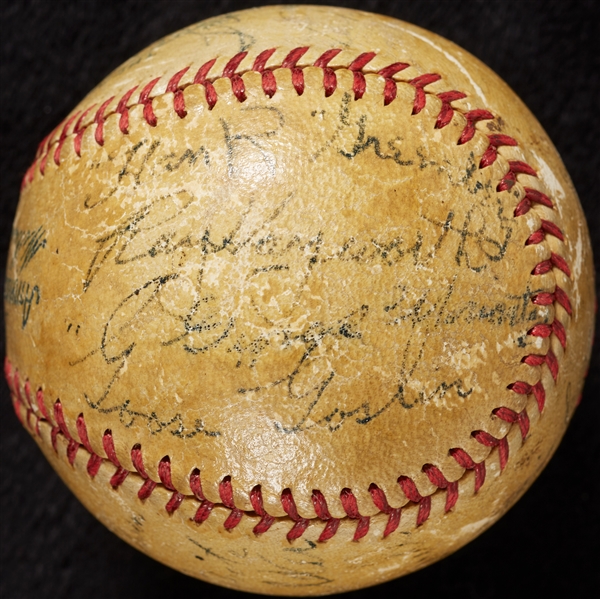 1935 Detroit Tigers World Champs Team-Signed OAL Baseball (20) (BAS)