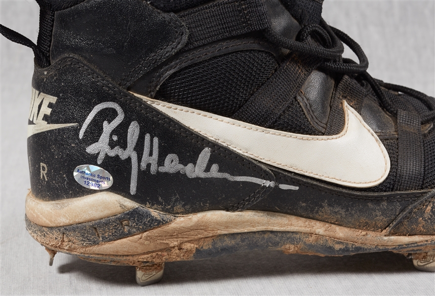Rickey Henderson Game-Used & Signed Nike Cleats (BAS)