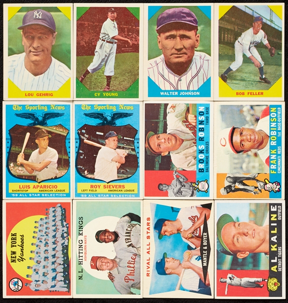 Huge Lot of 1950s Topps Baseball With HOFers, 1955 Aaron, Snider and Hodges Slabbed (298)