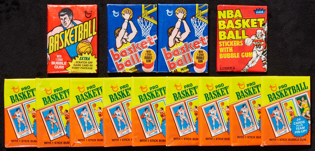 Unopened Basketball Wax Pack Group with (9) 1980-81 Packs (13)