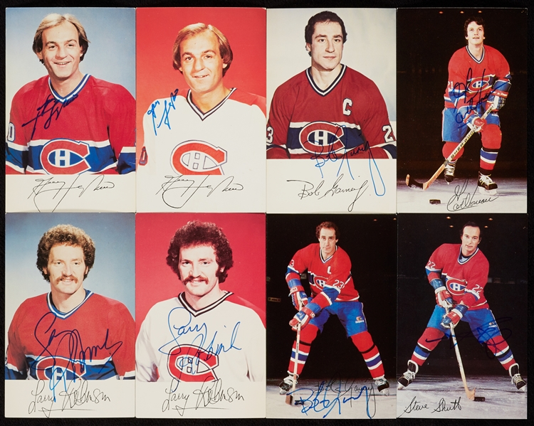 Montreal Canadiens Signed Photo Postcards with 28 HOFers (99)