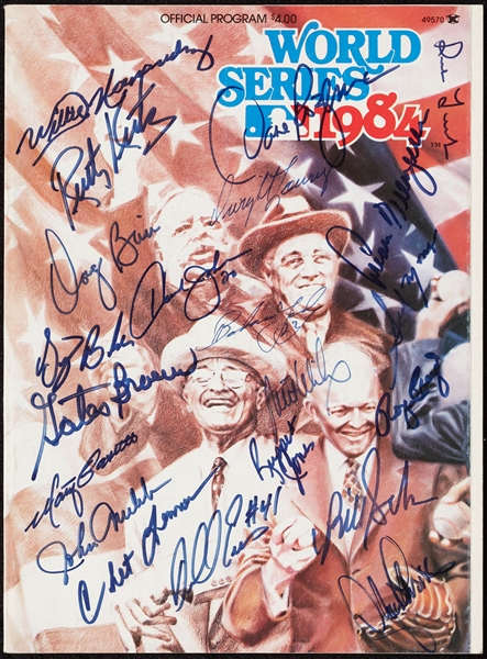 1984 Detroit Tigers Team-Signed World Series Program (21) (BAS)

