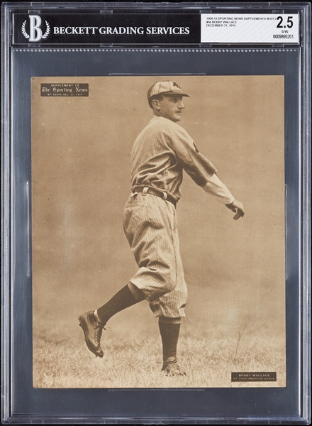 1909-13 Sporting News Supplements M101-2 Bobby Wallace/St. Louis-A/12/21/10 BGS 2.5