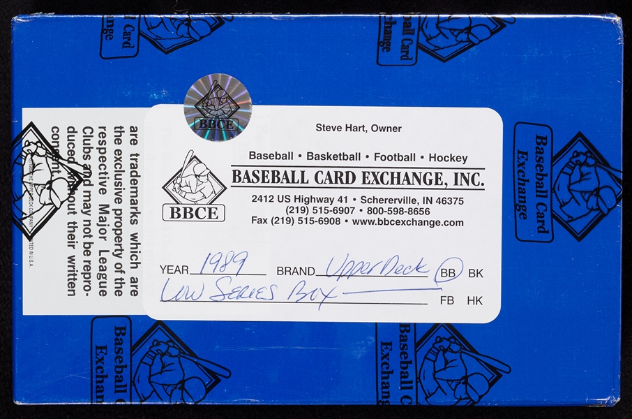 1989 Upper Deck Baseball Low Series Unopened Wax Box (BBCE)