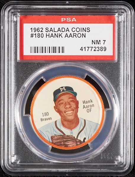 1962 Salada Coins Hank Aaron No. 180 PSA 7