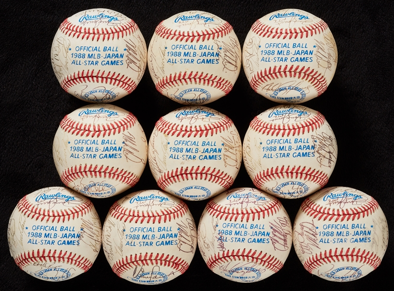 1988 MLB-Japan All-Star Games Multi-Signed Baseballs (10)