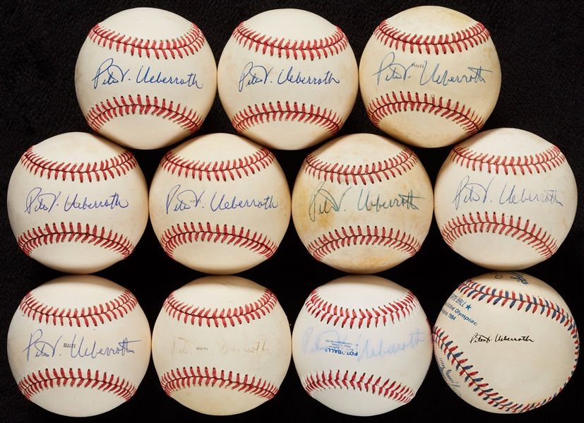 Peter Ueberroth Single-Signed Baseballs Group (11)