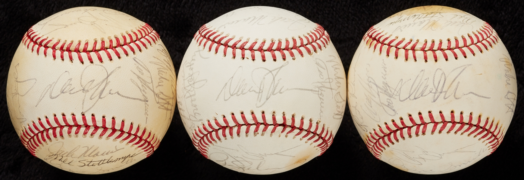 1986 Super Major Series '86 Multi-Signed Baseballs (3)