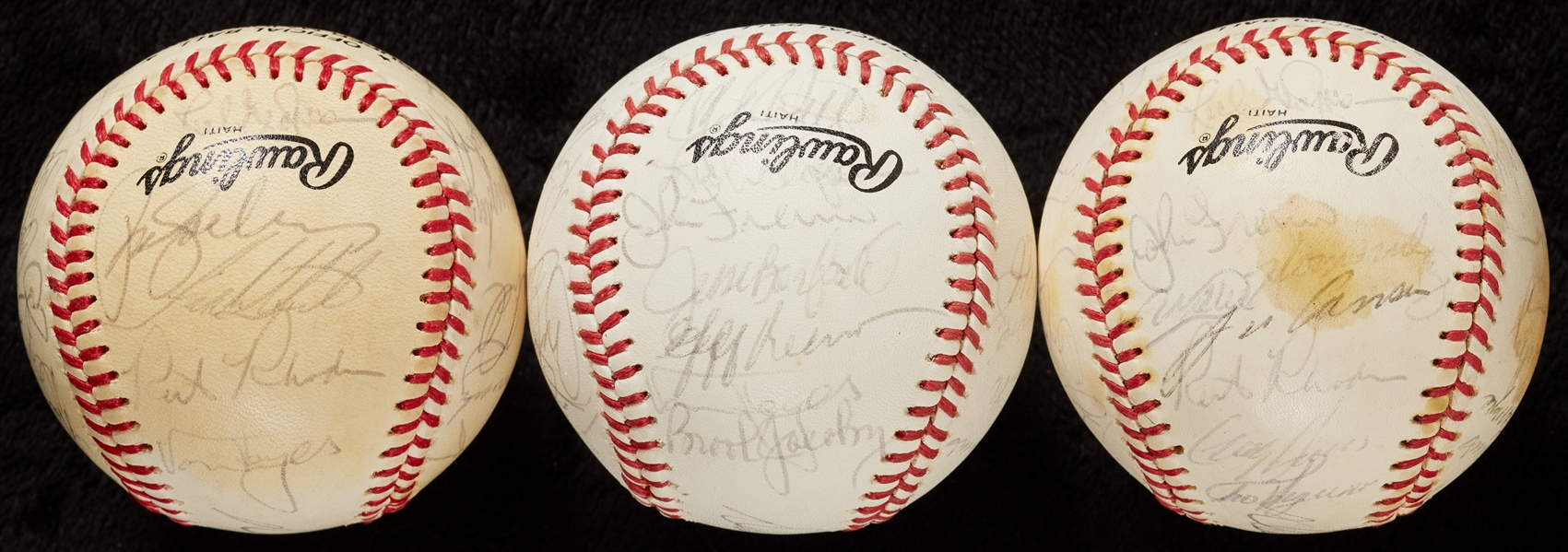 1986 Super Major Series '86 Multi-Signed Baseballs (3)