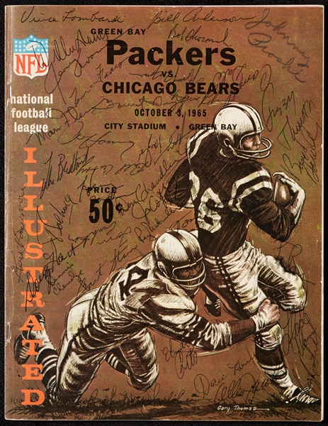 1965 Green Bay Packers Team-Signed Program with Vince Lombardi (Packers vs. Bears, Oct. 3, 1965) (32) (JSA)