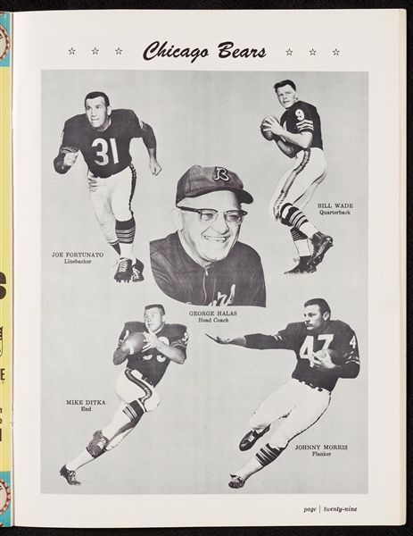 1965 Green Bay Packers Team-Signed Program with Vince Lombardi (Packers vs. Bears, Oct. 3, 1965) (32) (JSA)