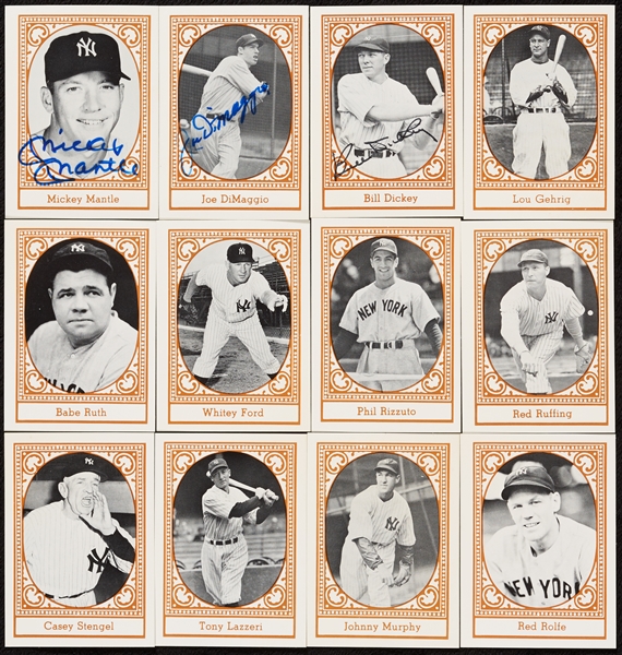 Signed 1980 TCMA All-Time Yankees Group with Mantle, DiMaggio, Dickey (3)
