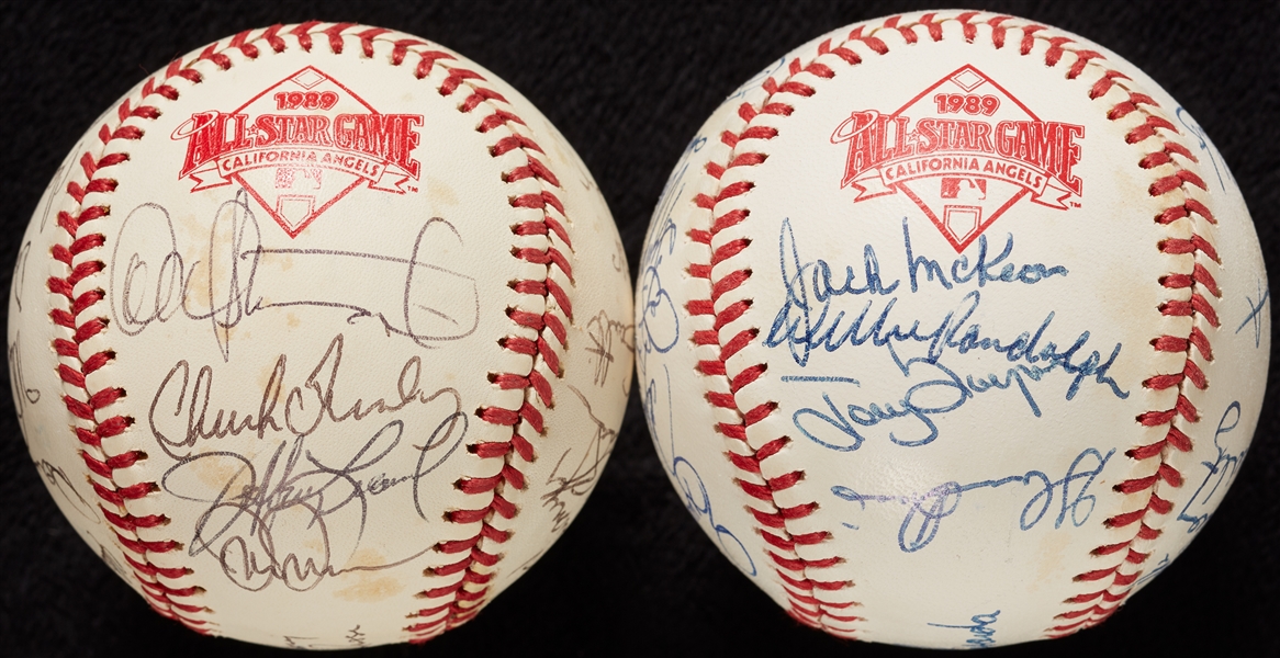 1989 All-Star Game National & American League Team-Signed Baseball Pair (2)