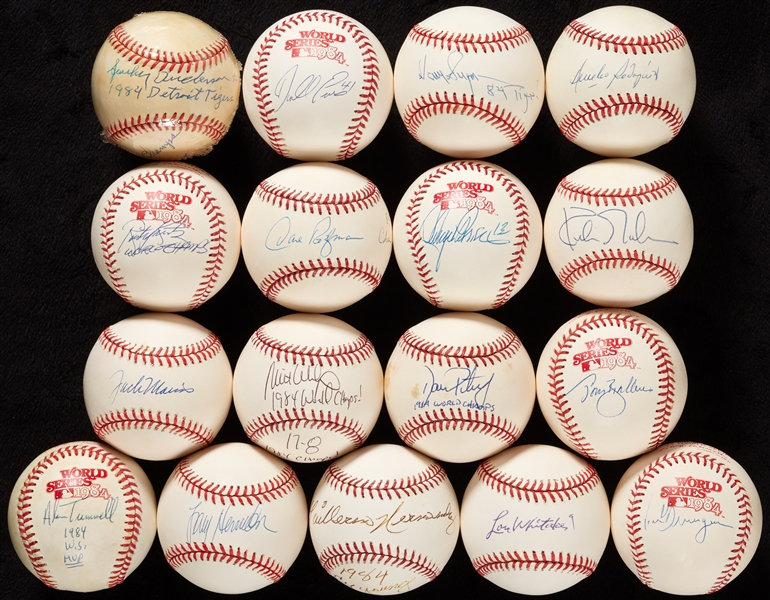 1984 Detroit Tigers Single-Signed Baseball Collection (17)