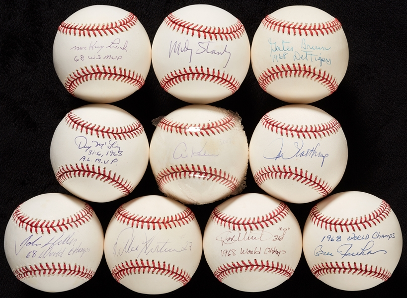 1968 Detroit Tigers Single-Signed Baseball Collection (10)