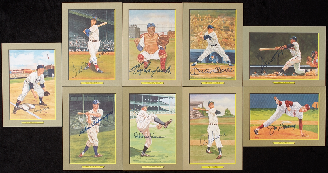 Signed Perez-Steele Great Moments Group with Mantle, Campanella (9)