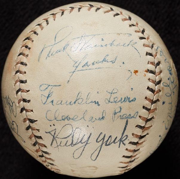 1945 Detroit Tigers & NY Yankees Multi-Signed Baseball with Heilmann (13) (BAS)
