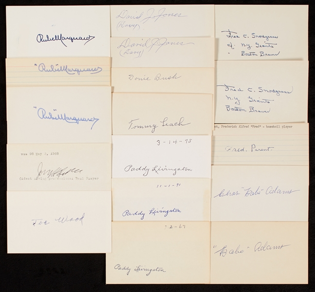 Turn of the Century Signed Index Card Collection (49)