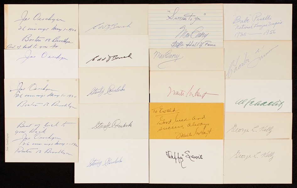 1910-1919 Signed Index Card Collection (232)