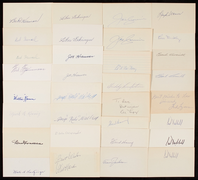 1920-1929 Signed Index Card Collection (414)