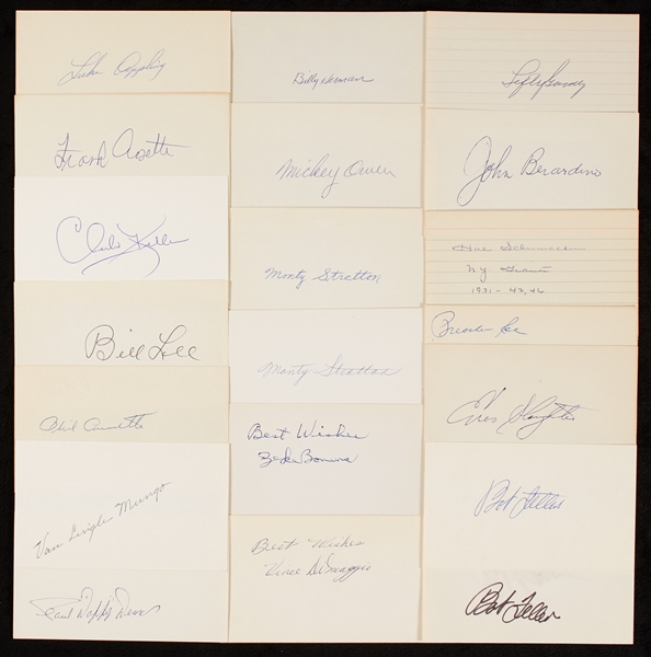 1930-1939 Signed Index Card Collection (574)