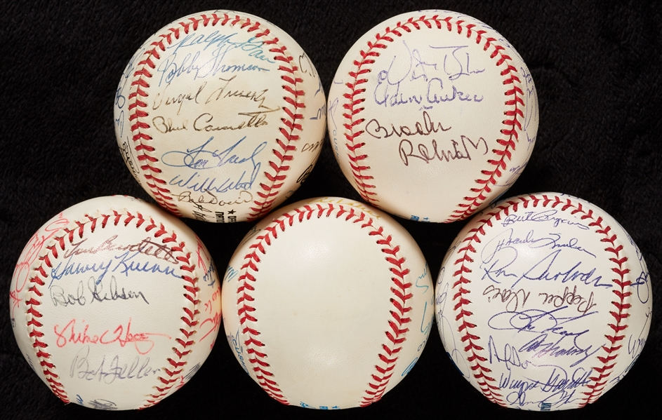 Old Timers Multi-Signed Baseballs Group (5)