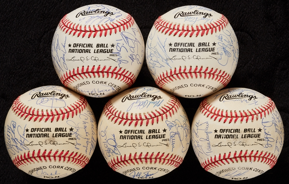 1996 National League Team-Signed Baseball Collection (5)