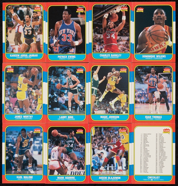 High-Grade 1986-87 Fleer Basketball Complete Set and Stickers With PSA 5.5 Jordan (143)
