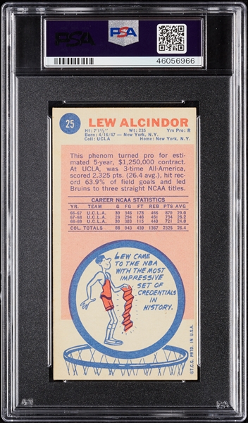 1969 Topps Lew Alcindor RC No. 25 PSA 7 (OC)