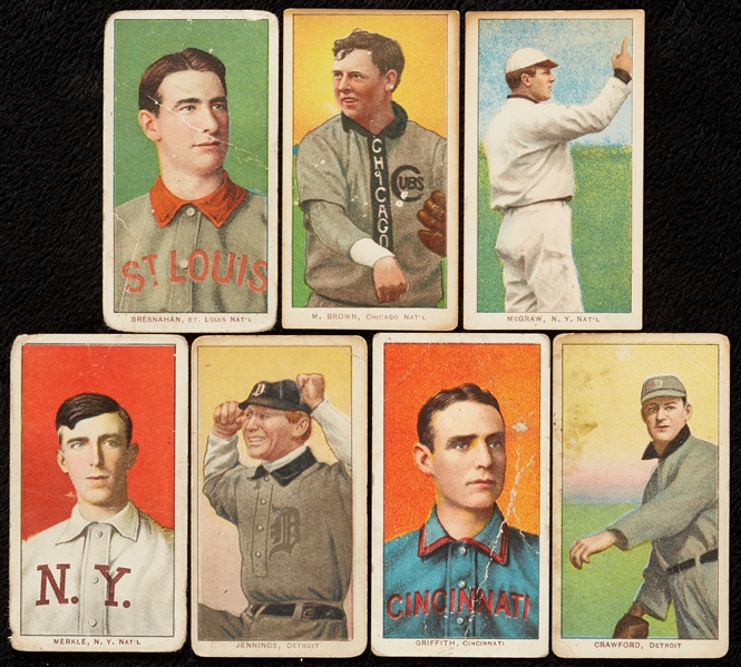 1909-11 T206 White Border Hall of Fame Group With Brown, Crawford (7)