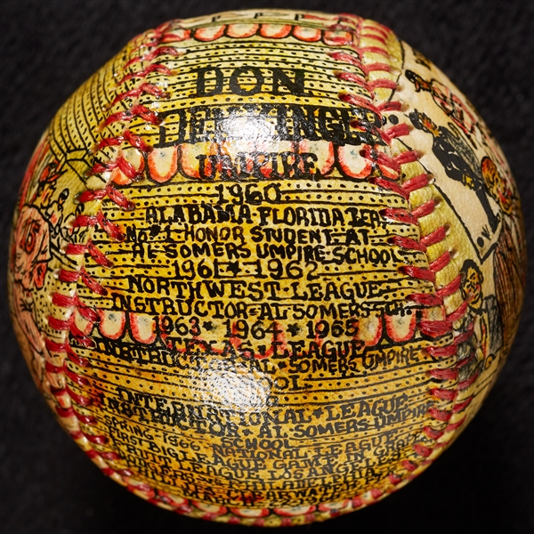 Spectacular George Sosnak Folk-Art Baseball of Don Denkinger