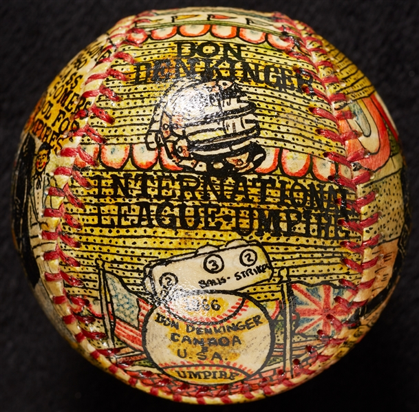 Spectacular George Sosnak Folk-Art Baseball of Don Denkinger
