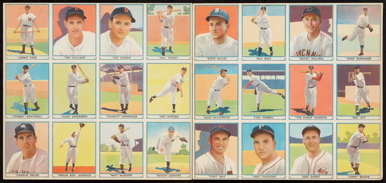 1941 Play Ball Paper Sheets With 9 HOFers, Including Williams, Foxx (2)