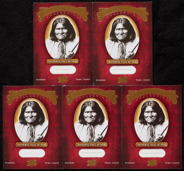 Geronimo Upper Deck & University Archives Hair Cards (5)