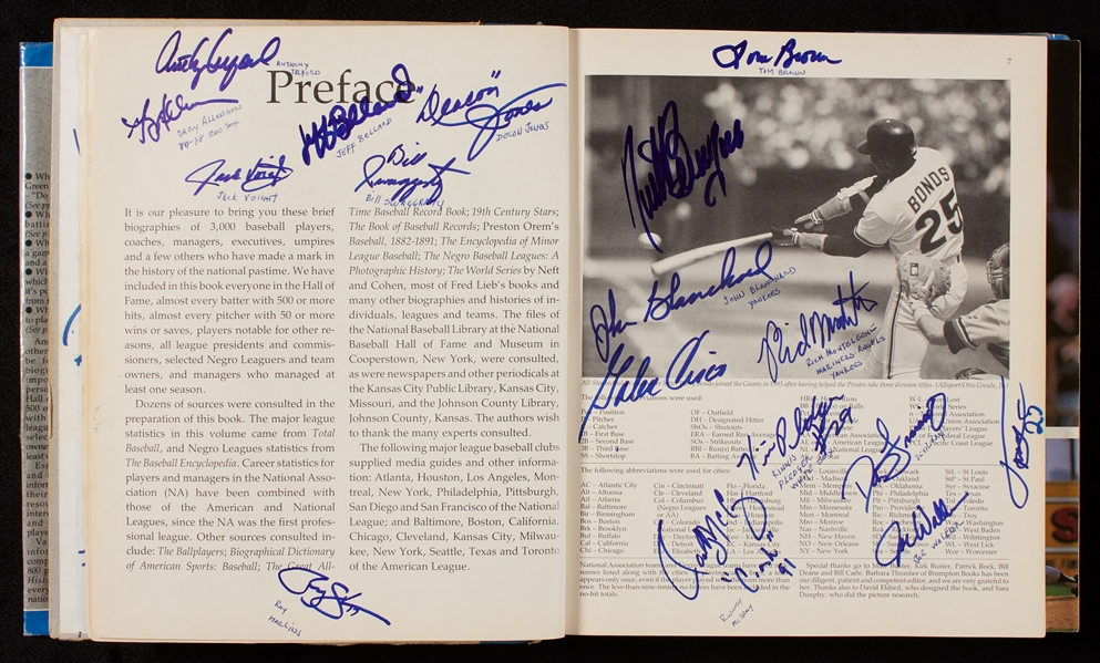 Multi-Signed Who's Who in Baseball History Book with 550+ Signatures