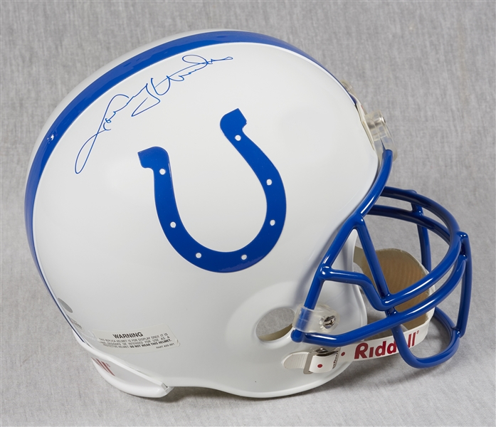 Johnny Unitas Signed Colts Full-Size Helmet (Graded BAS 9)