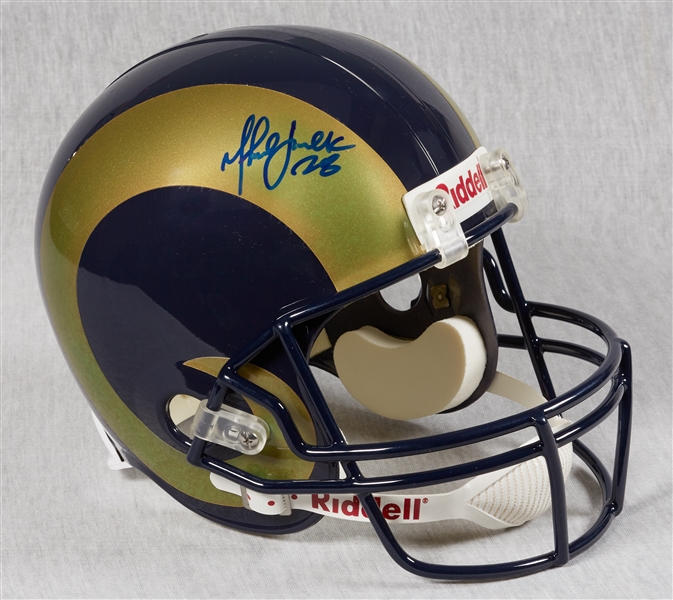 Marshall Faulk Signed Rams Full-Size Helmet (BAS)
