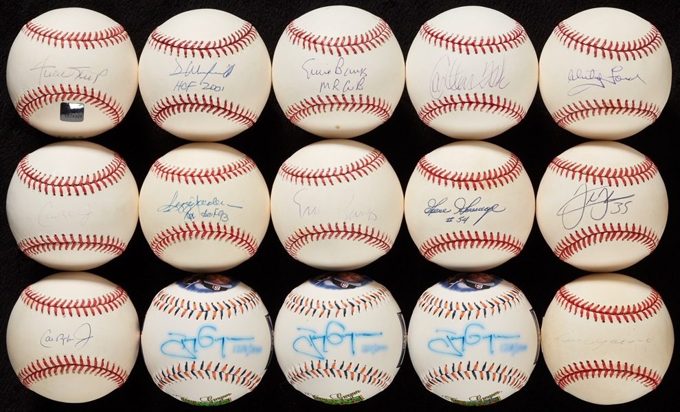 Hall of Famer Single-Signed Baseball Group (15)