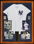 Mickey Mantle Signed Yankees Home Jersey in Frame (BAS)