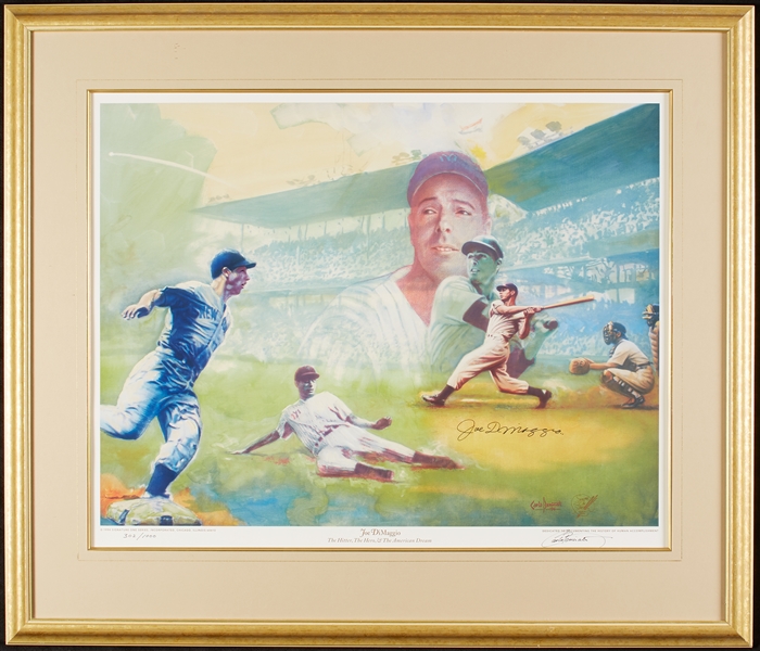 Joe DiMaggio Signed The Hitter, The Hero, The American Dream Framed Litho (302/1000) (BAS)