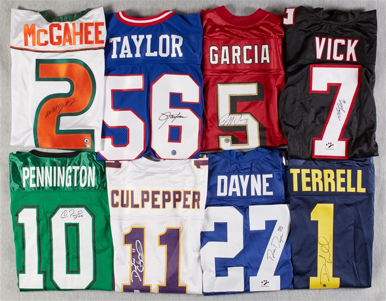 Signed NFL Jersey Collection with HOFers with Bettis, Tarkenton, Thurman Thomas (15)