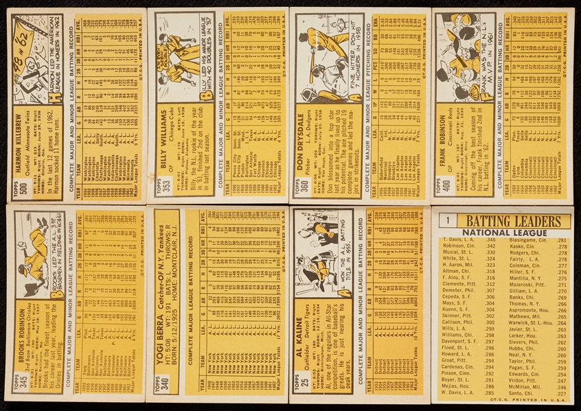 1963 Topps Baseball Partial Set, 28 Hall of Famers (474/576)