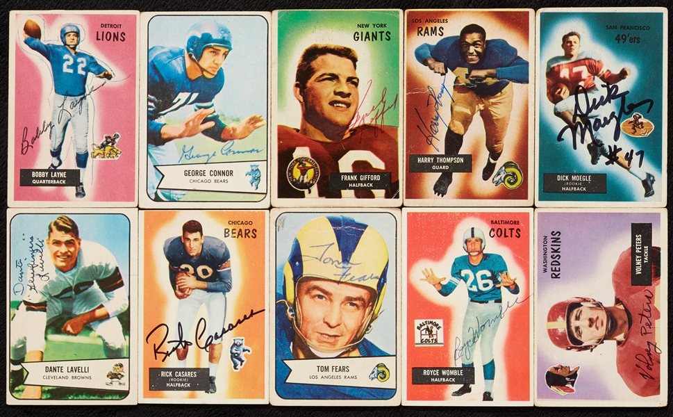 Signed 1954-55 Bowman Football Card Group with Layne, Gifford (10)