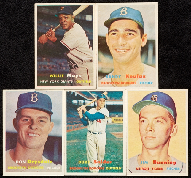1957 Topps Baseball Major Stars, Inc. Mays, Koufax, Drysdale Rookie (5)