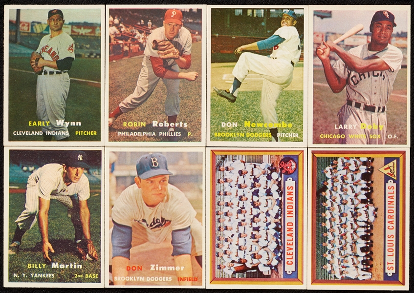 1957 Topps Baseball Stars, 8 HOFers, 2 Checklists (26)