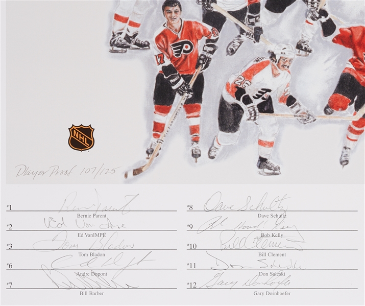 1975 Philadelphia Flyers Stanley Cup Champs Team-Signed Litho (24) (PP 107/125)