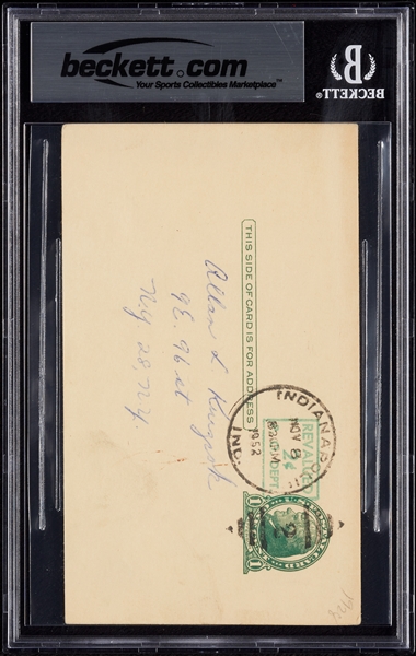 Chuck Klein Signed GPC (1952) (Graded BAS 9)