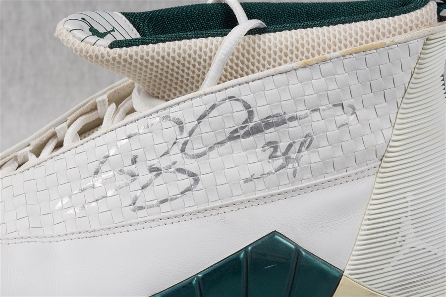 Ray Allen Game-Used & Signed Nike Air Jordan Shoes Pair (2) (BAS)