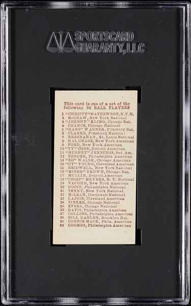1910 E98 “Set of 30” Bill Dahlen in SGC 5 EX