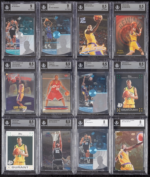 1990-2000s Basketball BGS-Graded Insert Group with Kobe, LeBron, Duncan (26)